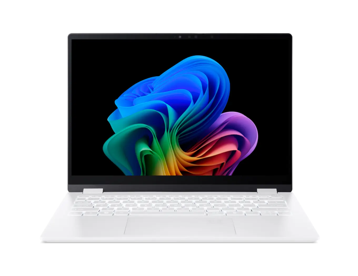 White Acer Swift Edge 14 AI SFE14-51T laptop open from the front