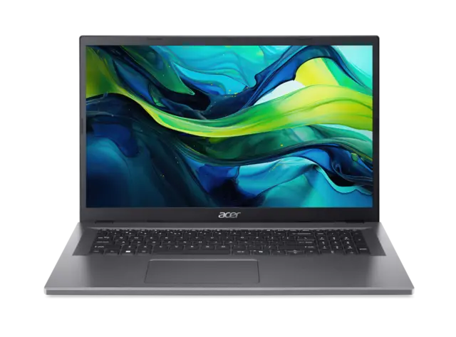 Grey Acer Aspire Go 17 AG17-31P laptop open from the front